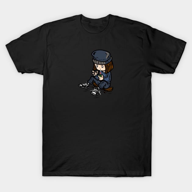 Skate boy cartoon style with cigarette T-Shirt by Dxxon